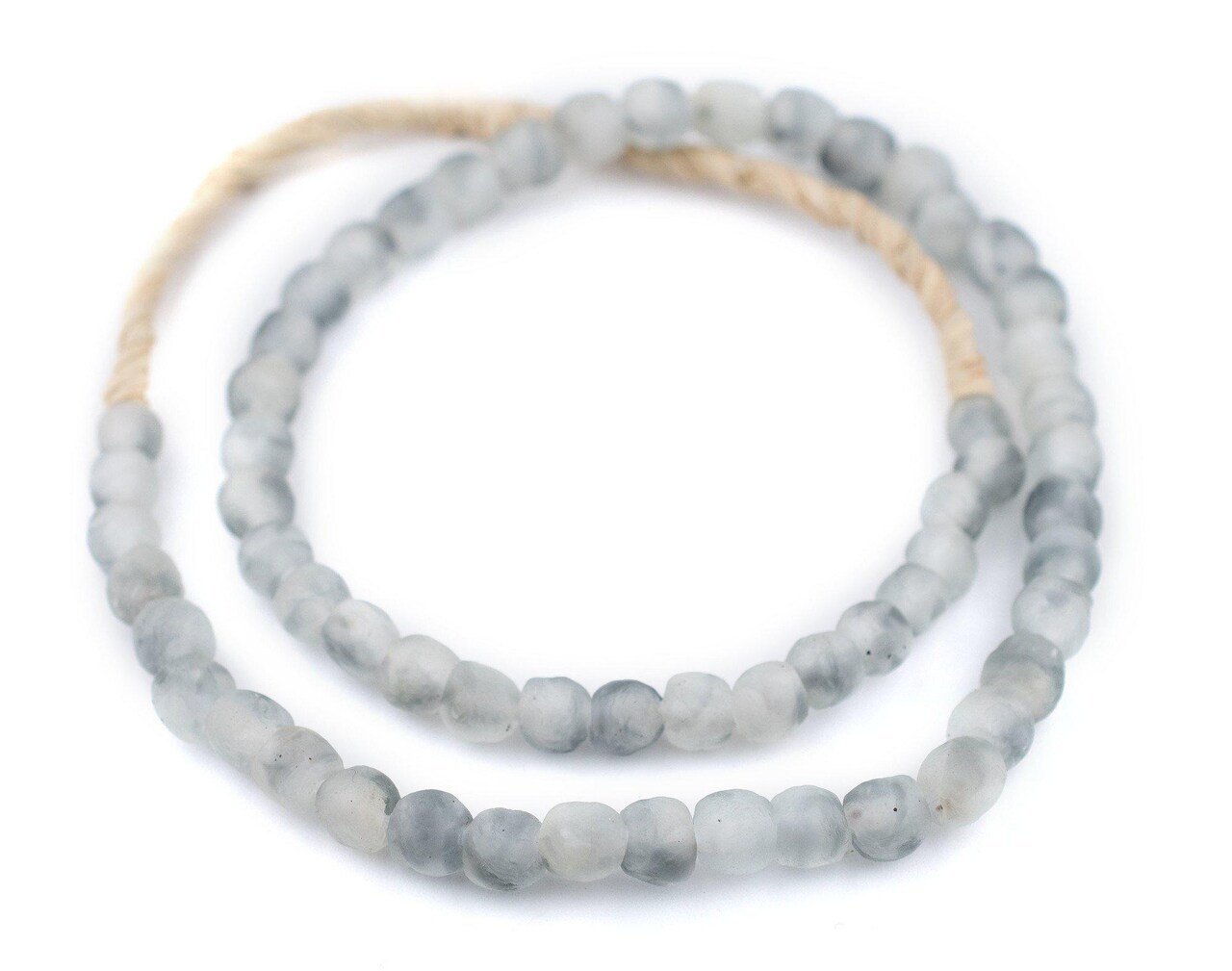 The Bead Chest® African Recycled Glass Beads, 9mm - Full Strand Eco-Friendly Fair Trade Sea Glass Beads from Ghana Handmade Ethnic Round Spherical Tribal Boho Krobo Spacer Beads